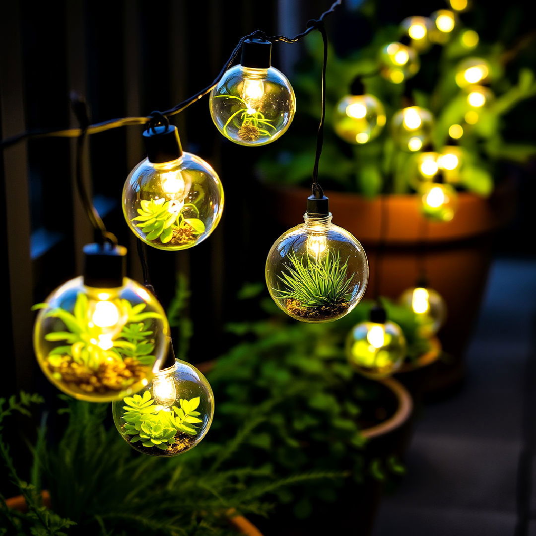 unique terrarium string lights - 40 Patio String Light Ideas