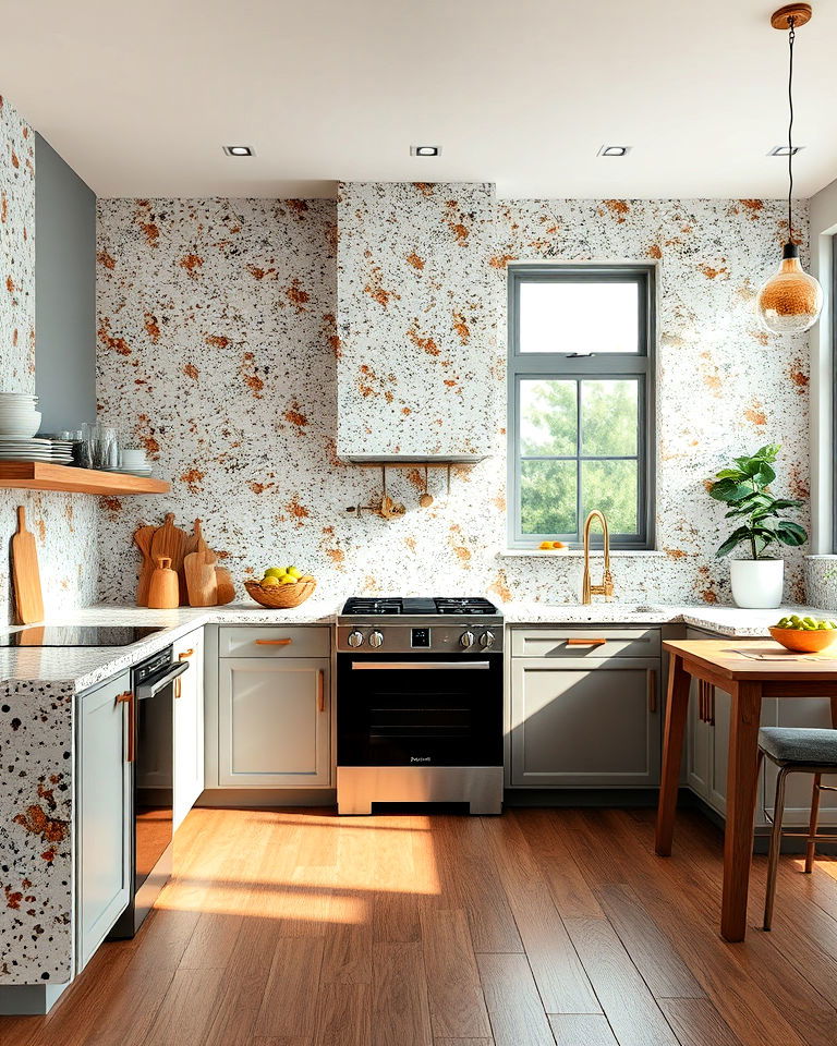 unique terrazzo panels for a retro aesthetic - 40 Wall Paneling Ideas