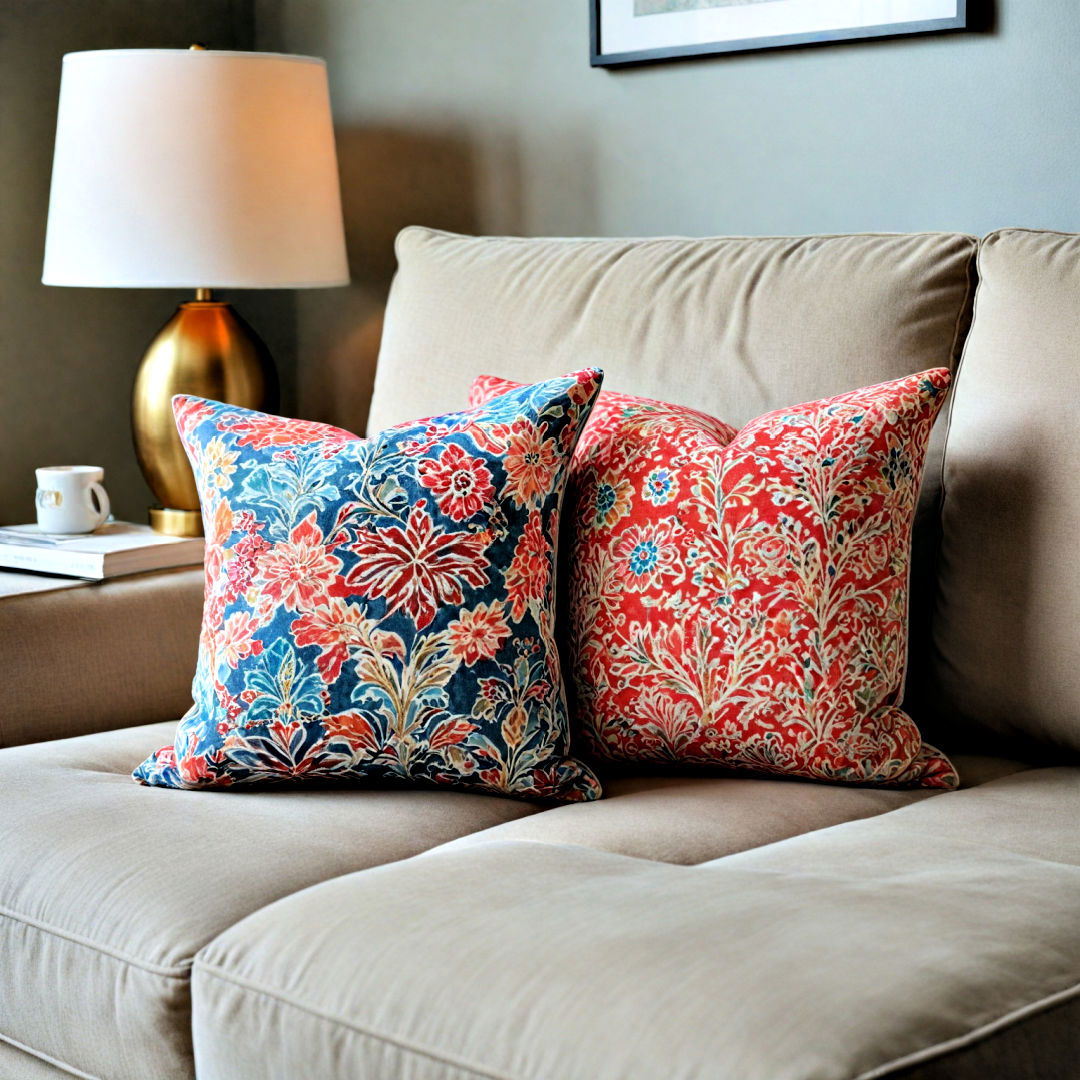unique throw pillows to enhance comfort - 40 Aesthetic Room Ideas