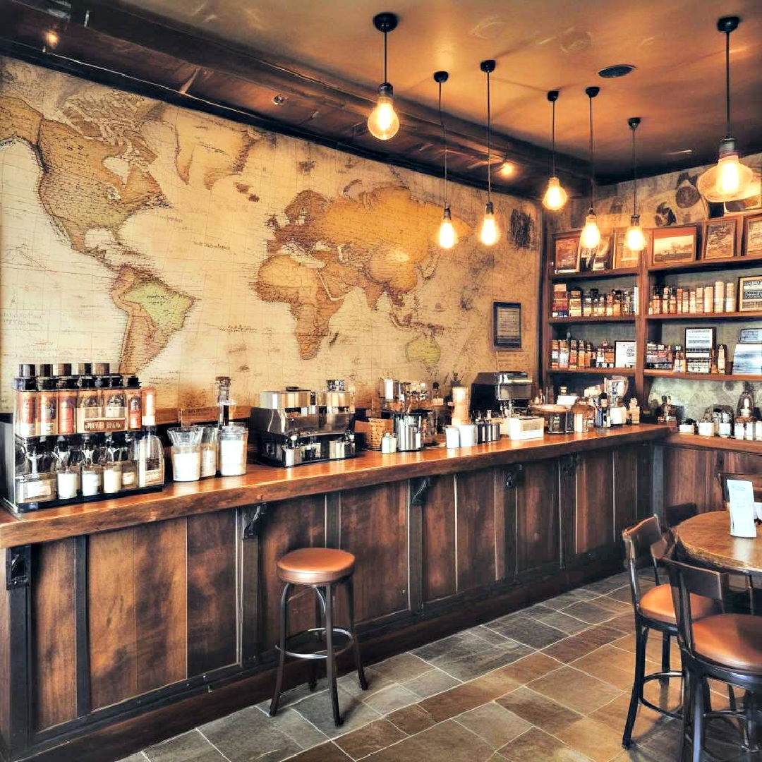 unique travel themed cafe - 40 Coffee Bar Ideas