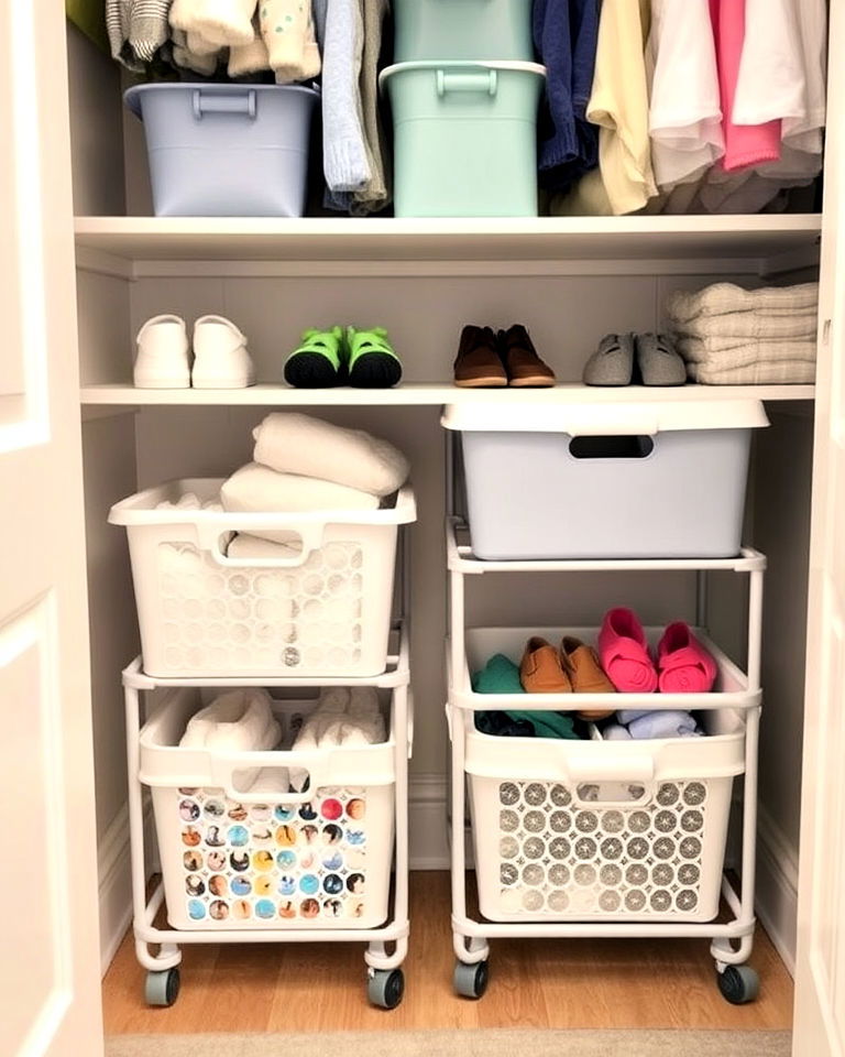 unique under closet storage solutions - 25 Nursery Closet Ideas