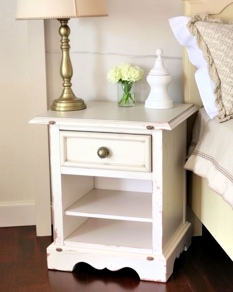 unique upcycled nightstands - 20 Shabby Chic Bedroom Ideas