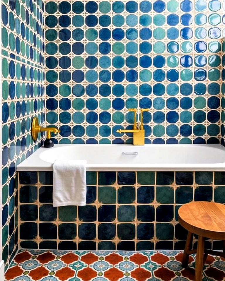 unique vibrant moroccan zellige tiles - 40 Bathtub Tile Ideas