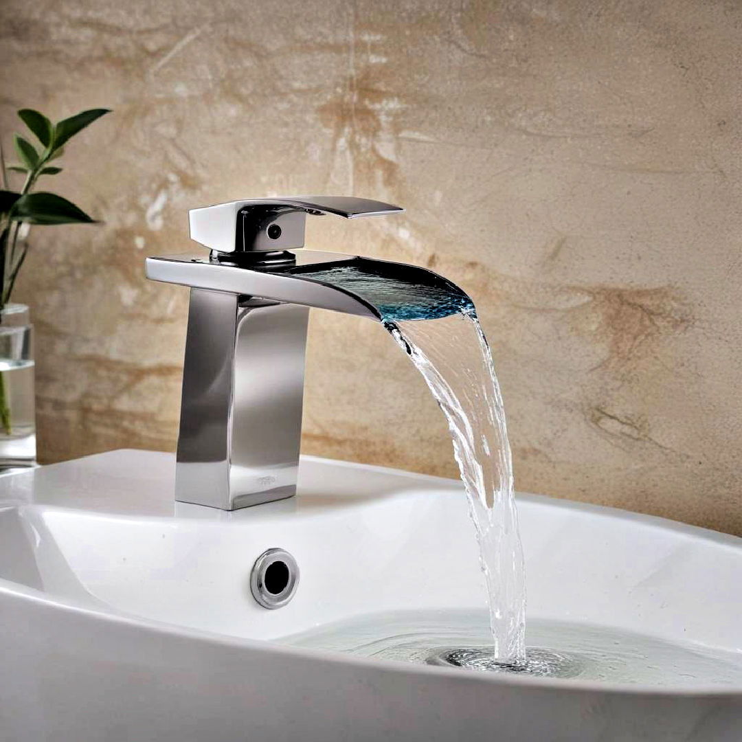 unique waterfall faucet - 40 Bathroom Design Ideas