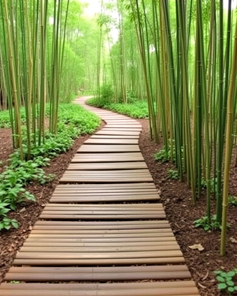 unique woodland garden with bamboo walkway - 20 Woodland Garden Path Ideas