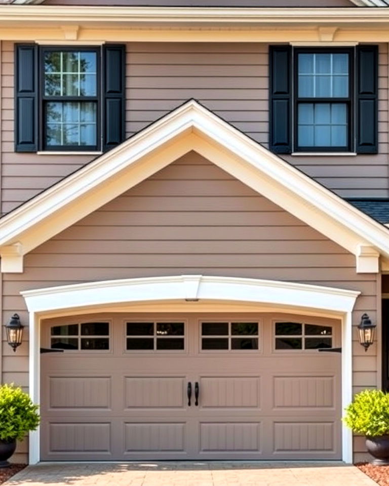 upscale aesthetic decorative crown molding - 20 Exterior Garage Door Trim Ideas