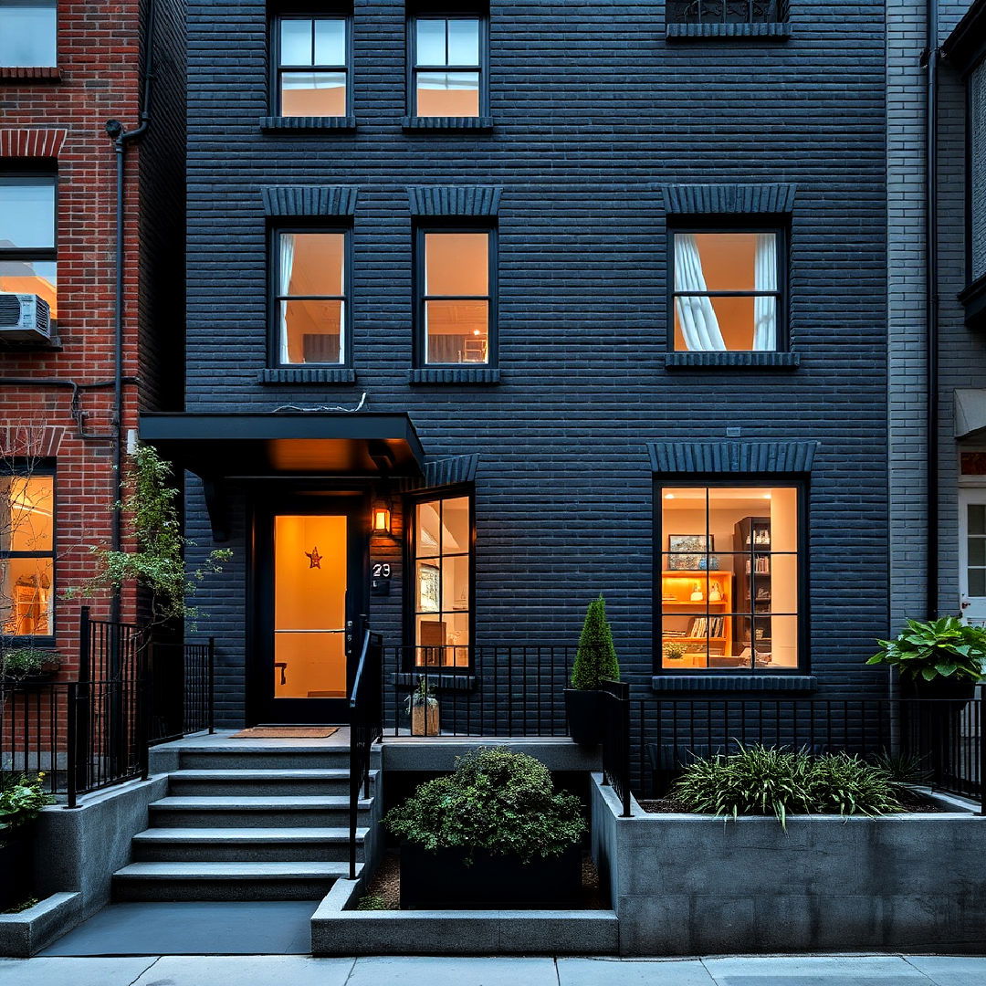 urban chic with black brick exterior - 40 Black Brick House Exteriors