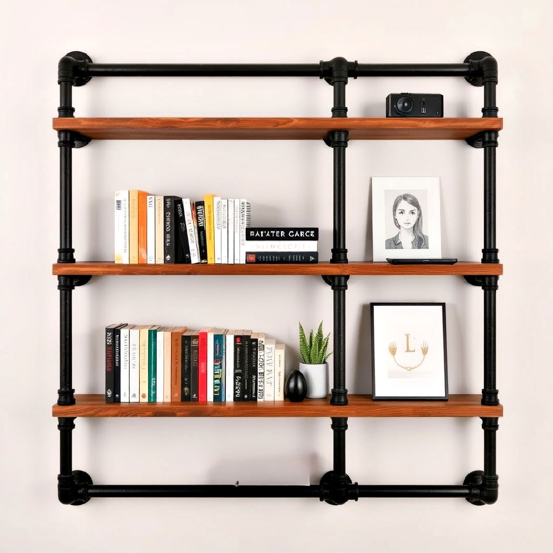 urban edge industrial pipe shelves - 40 Teen Hangout Room Ideas
