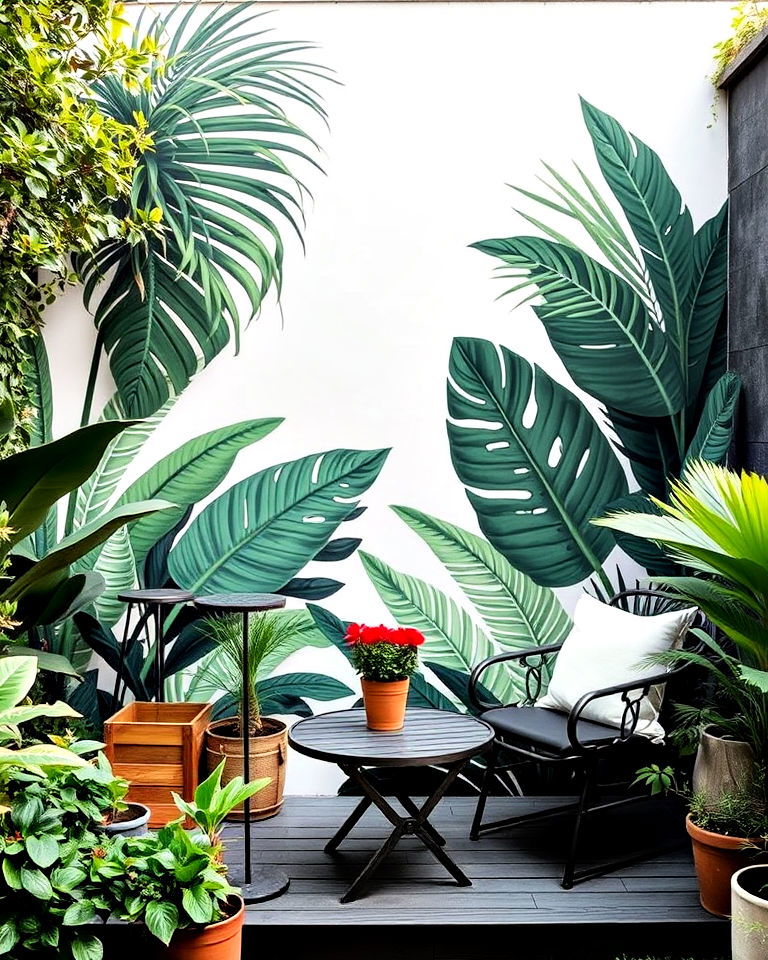 urban jungle vibes mural - 30 Garden Mural Ideas