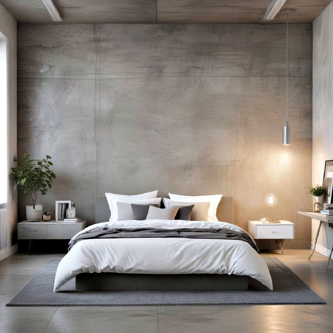 urban loft style bedroom - 40 Grey and White Bedroom Ideas
