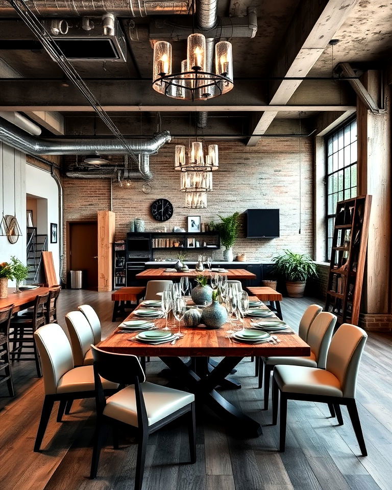 urban loft style dining room - 20 Casual Dining Room Ideas