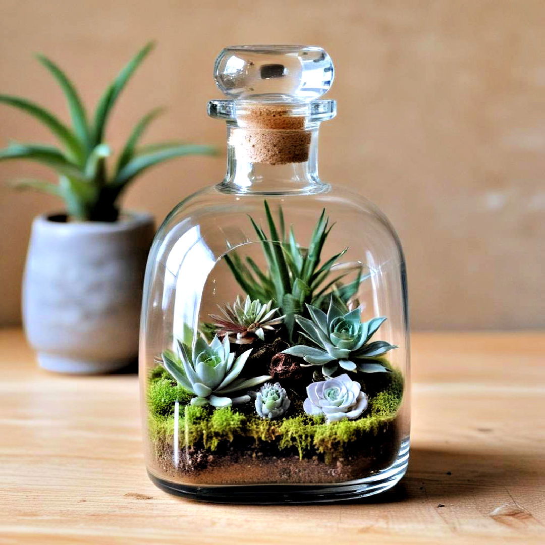 use a perfume bottle as terrarium - 40 Terrarium Ideas