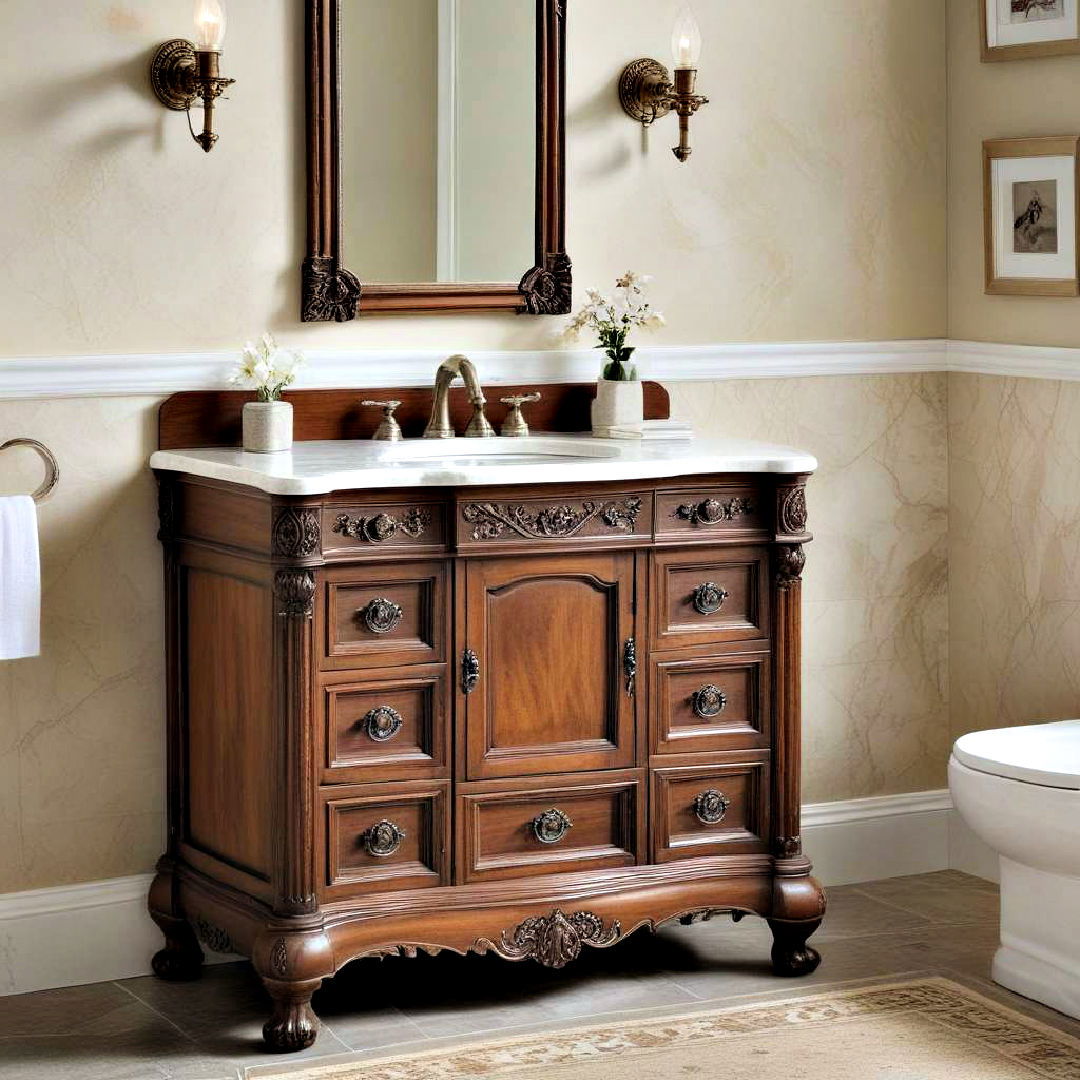 use antique piece - 40 Bathroom Vanity Ideas