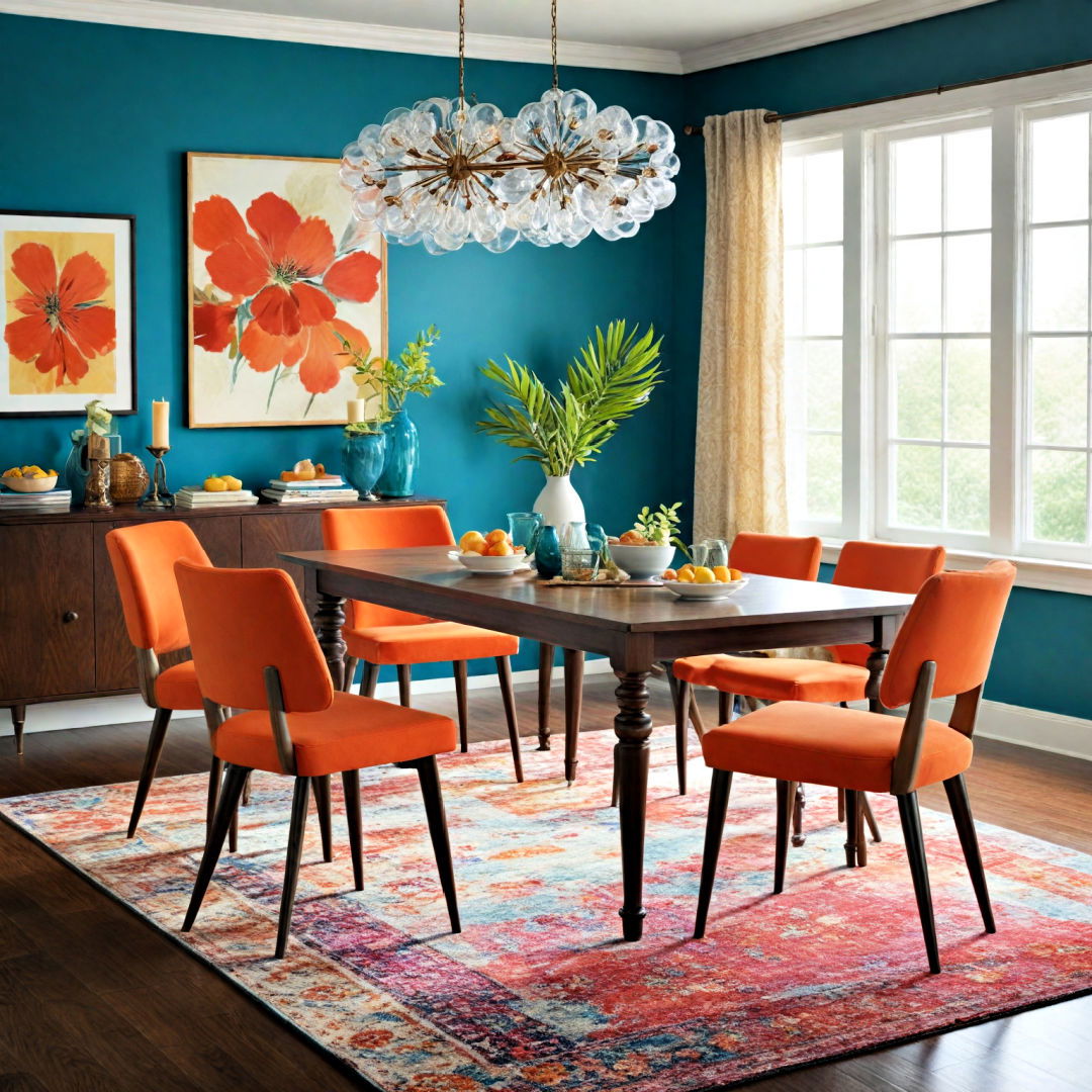 use bold color accents for dining room decor - 40 Dining Room Decor Ideas