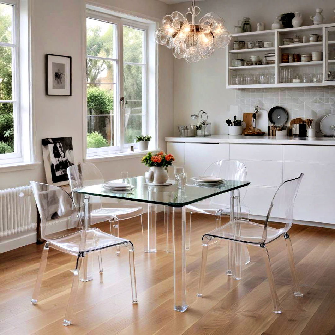 use crystal clear furniture - 40 Small Kitchen Ideas