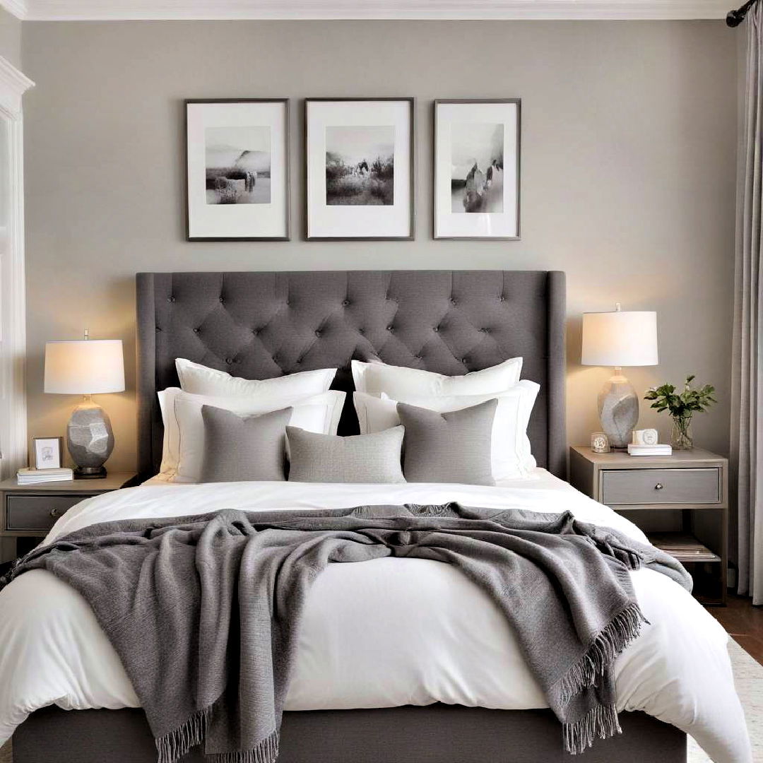 use different shades of grey and white - 40 Grey and White Bedroom Ideas