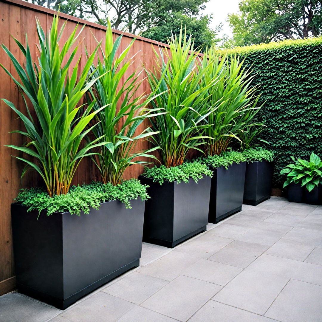 use movable planter boxes - 30 Backyard Privacy Ideas
