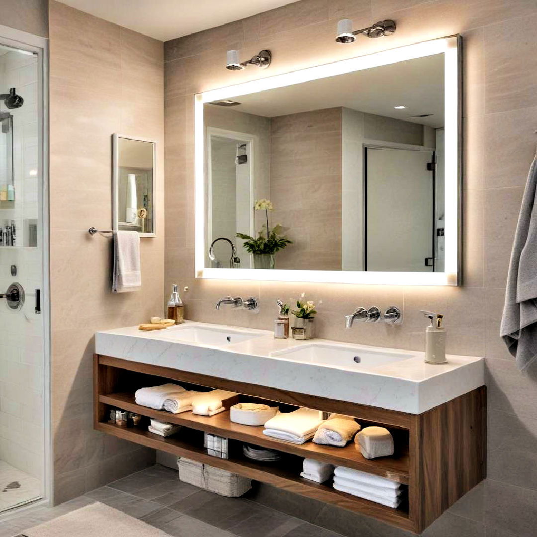 use multi functional fixtures - 40 Bathroom Decor Ideas