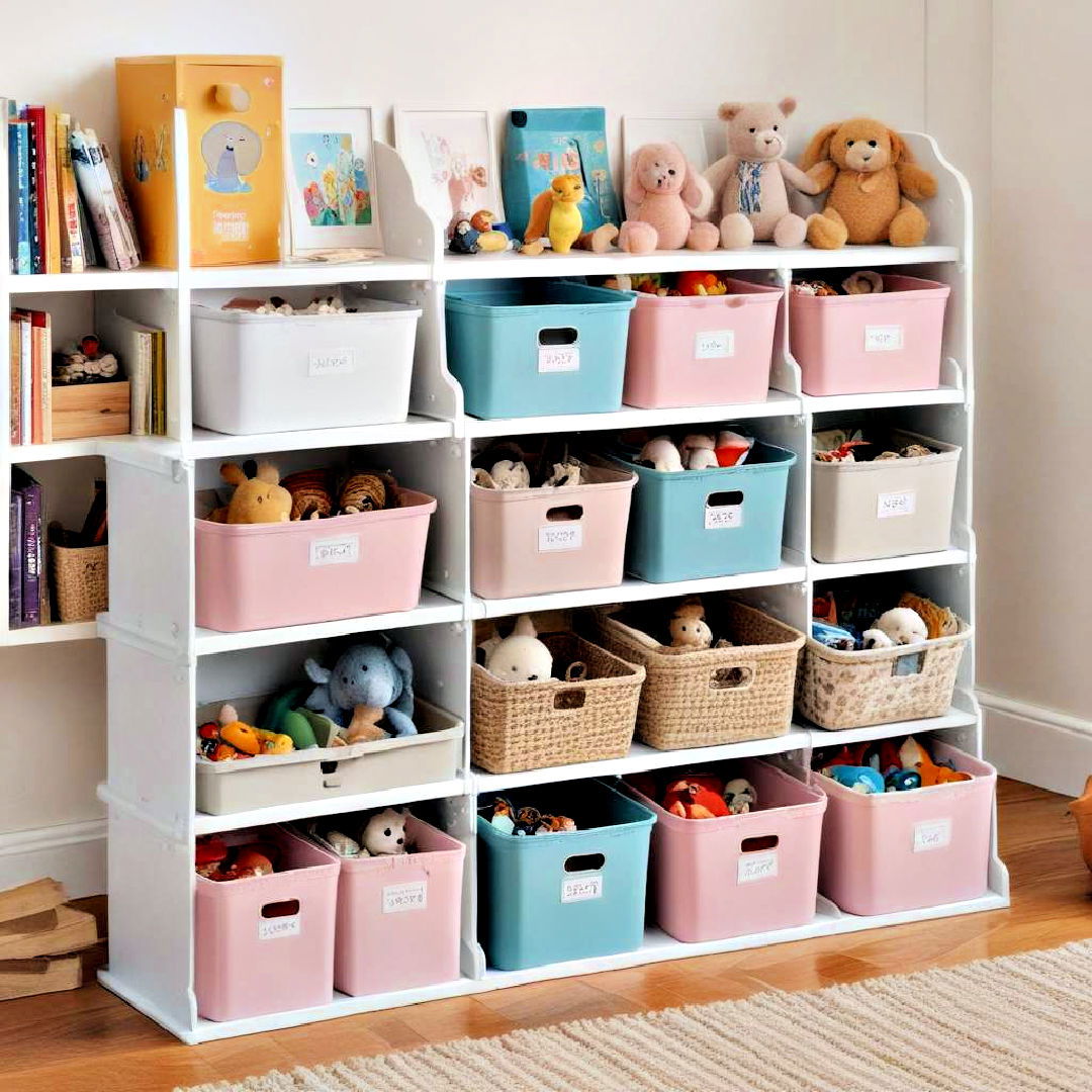 use portable storage bins - 40 Toy Storage Ideas