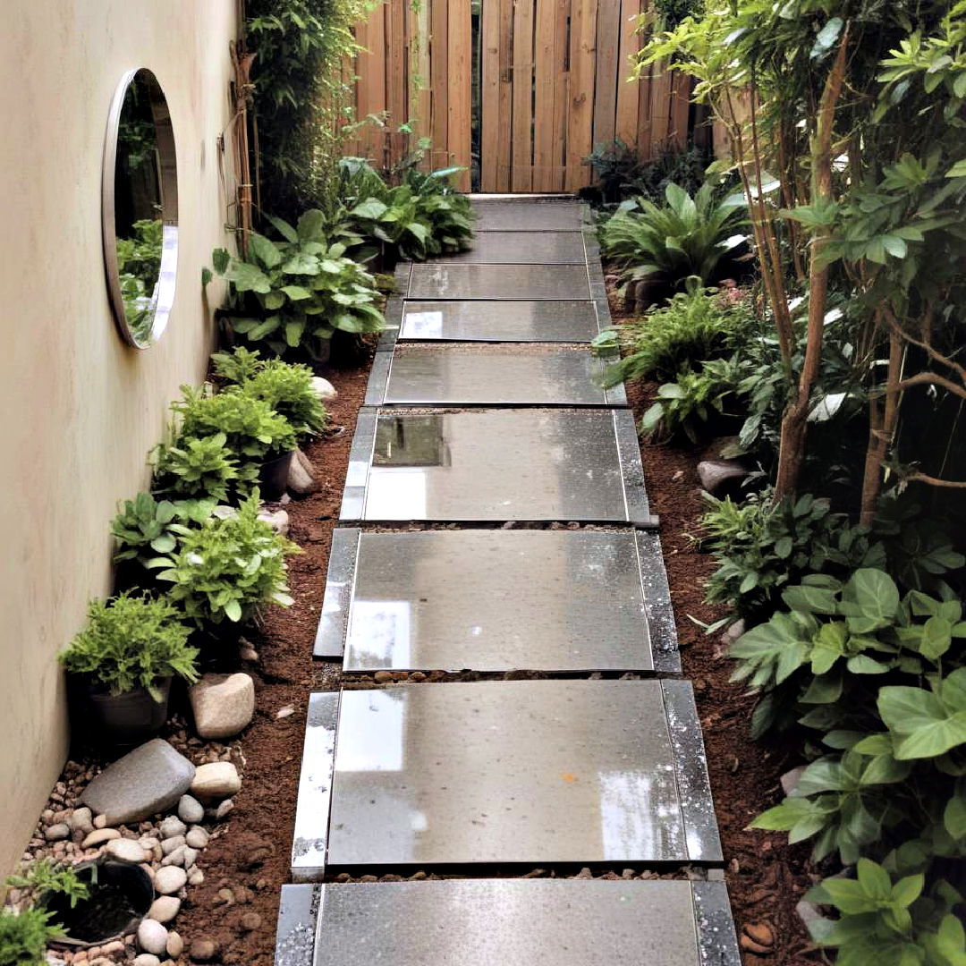 use reflective surface - 40 Small Backyard Ideas