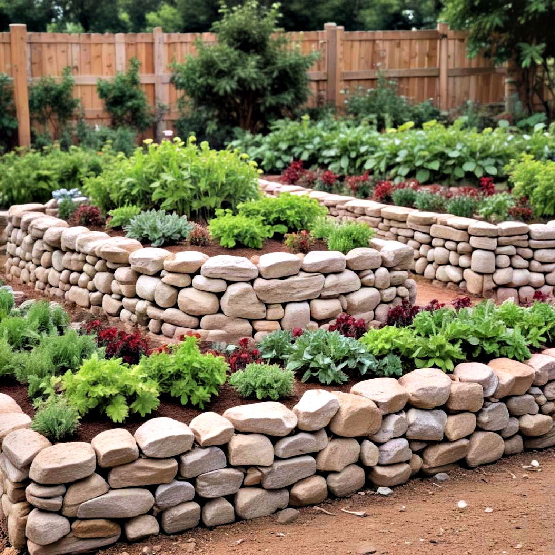 use rocks - 25 Inexpensive Raised Garden Bed Ideas