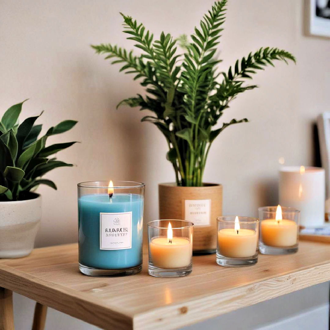 use scented candles - 40 Apartment Decorating Ideas