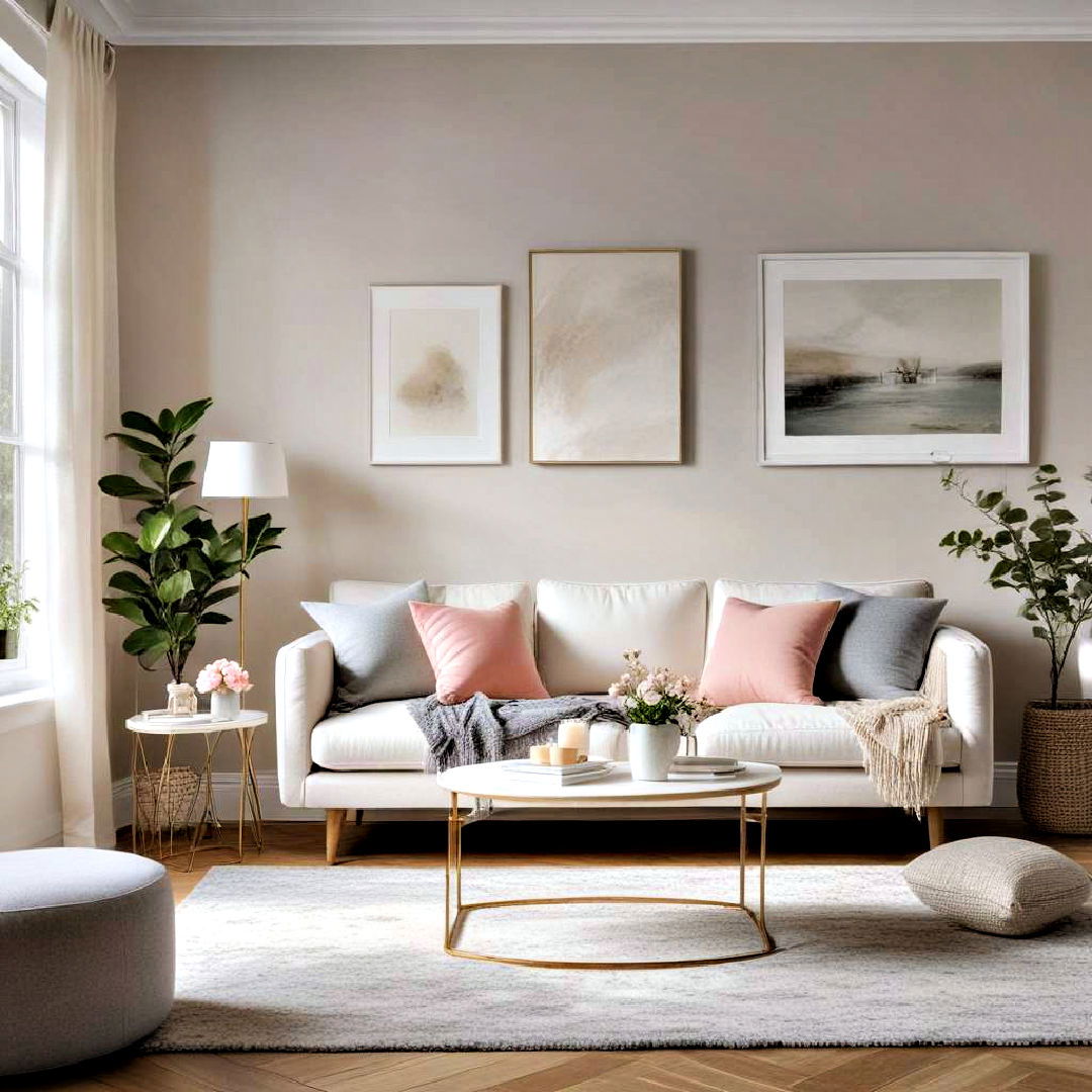 use soft pastel colors on walls - 40 Small Living Room Ideas