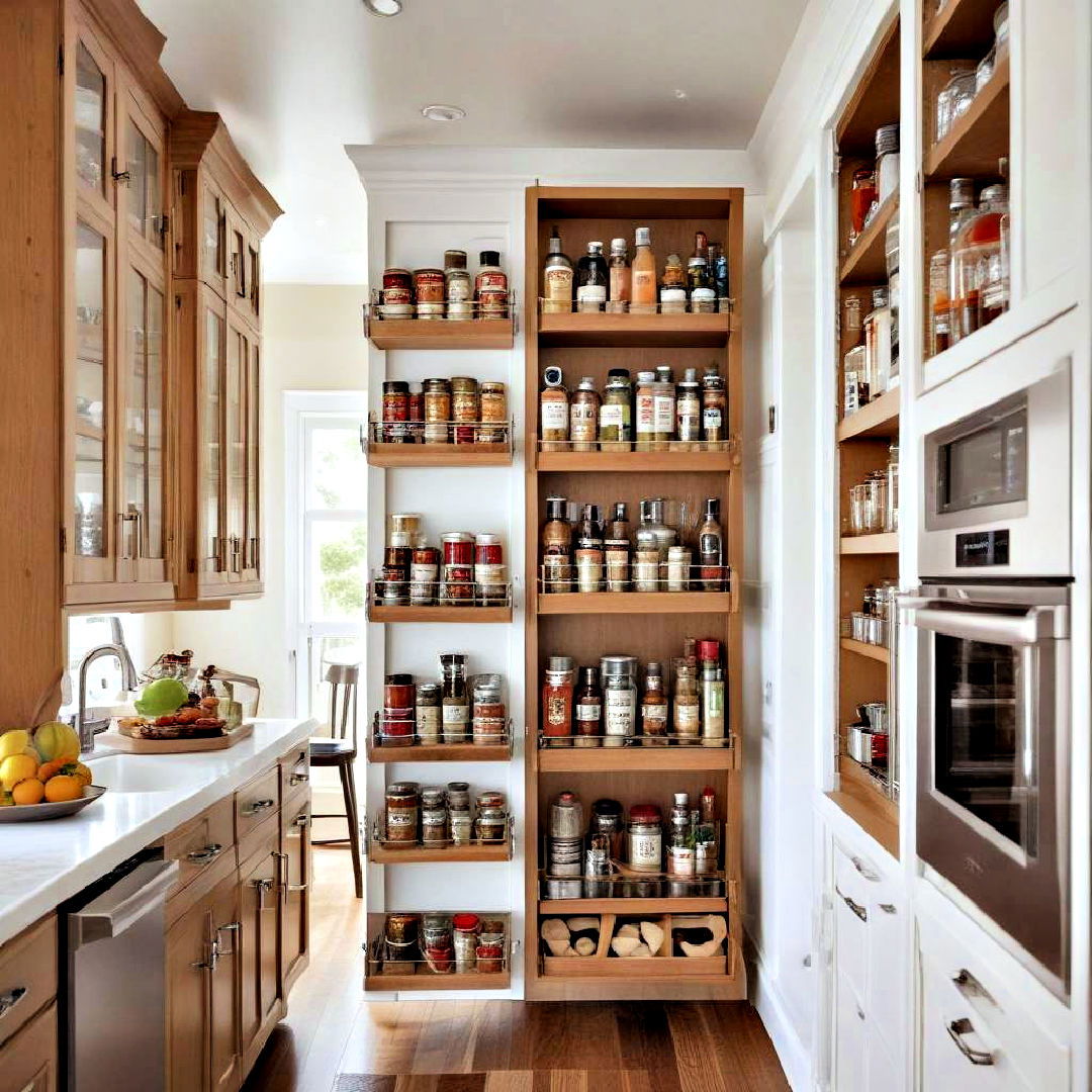 use vertical space for storage - 40 Galley Kitchen Ideas