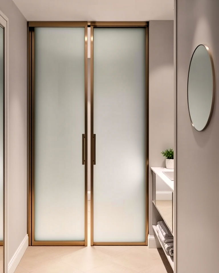 utilize sliding doors for small ensuite space - 25 Small Ensuite Design Ideas