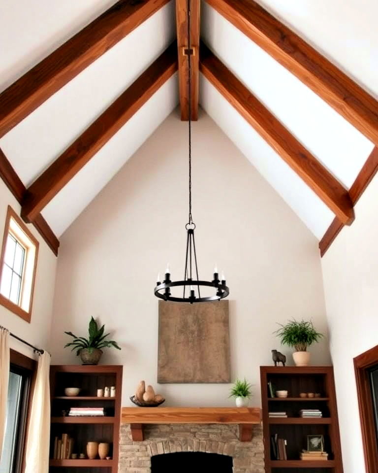 vaulted ceiling with exposed beams - 40 Vaulted Ceiling Ideas