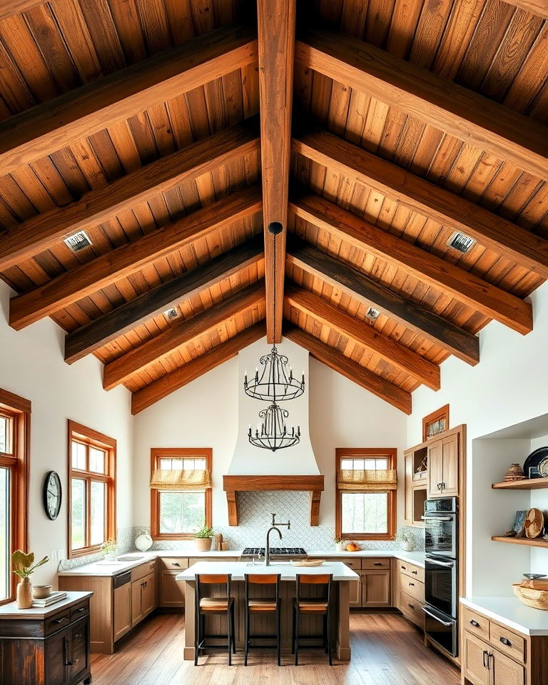 vaulted kitchen ceiling skylights - 25 Vaulted Ceiling Kitchen Ideas