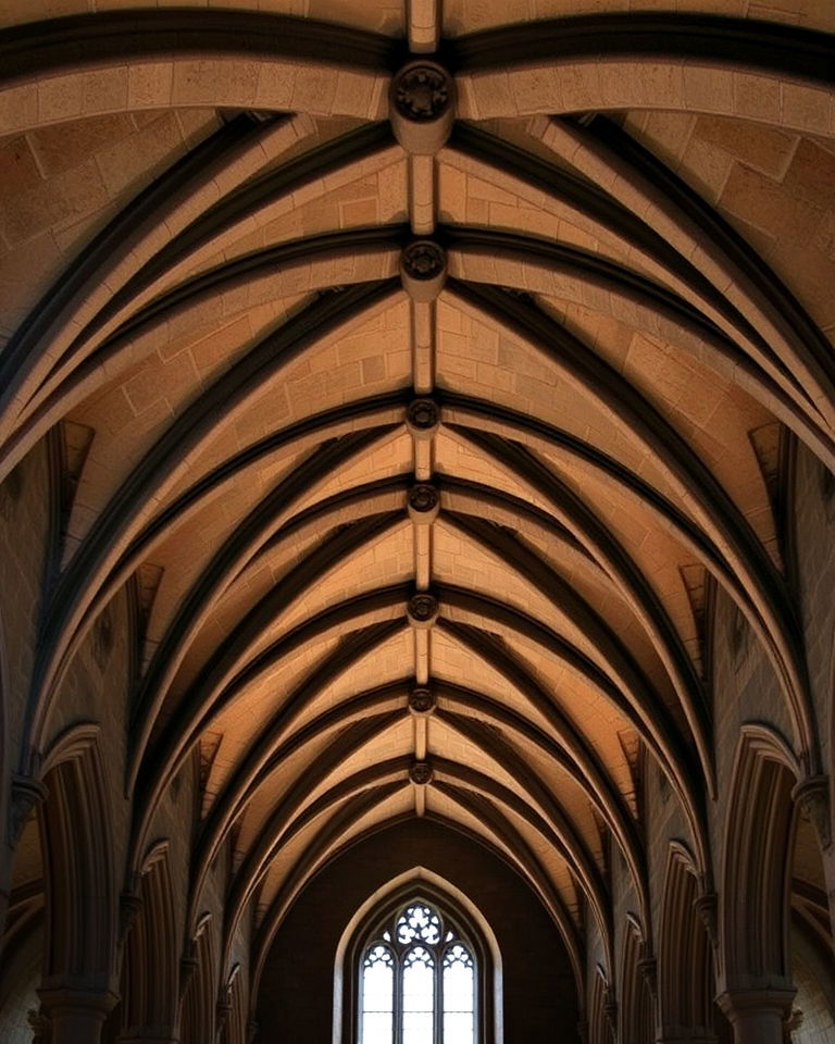 vaulted stone ceiling for gothic architecture - 25 Gothic Castle Ideas