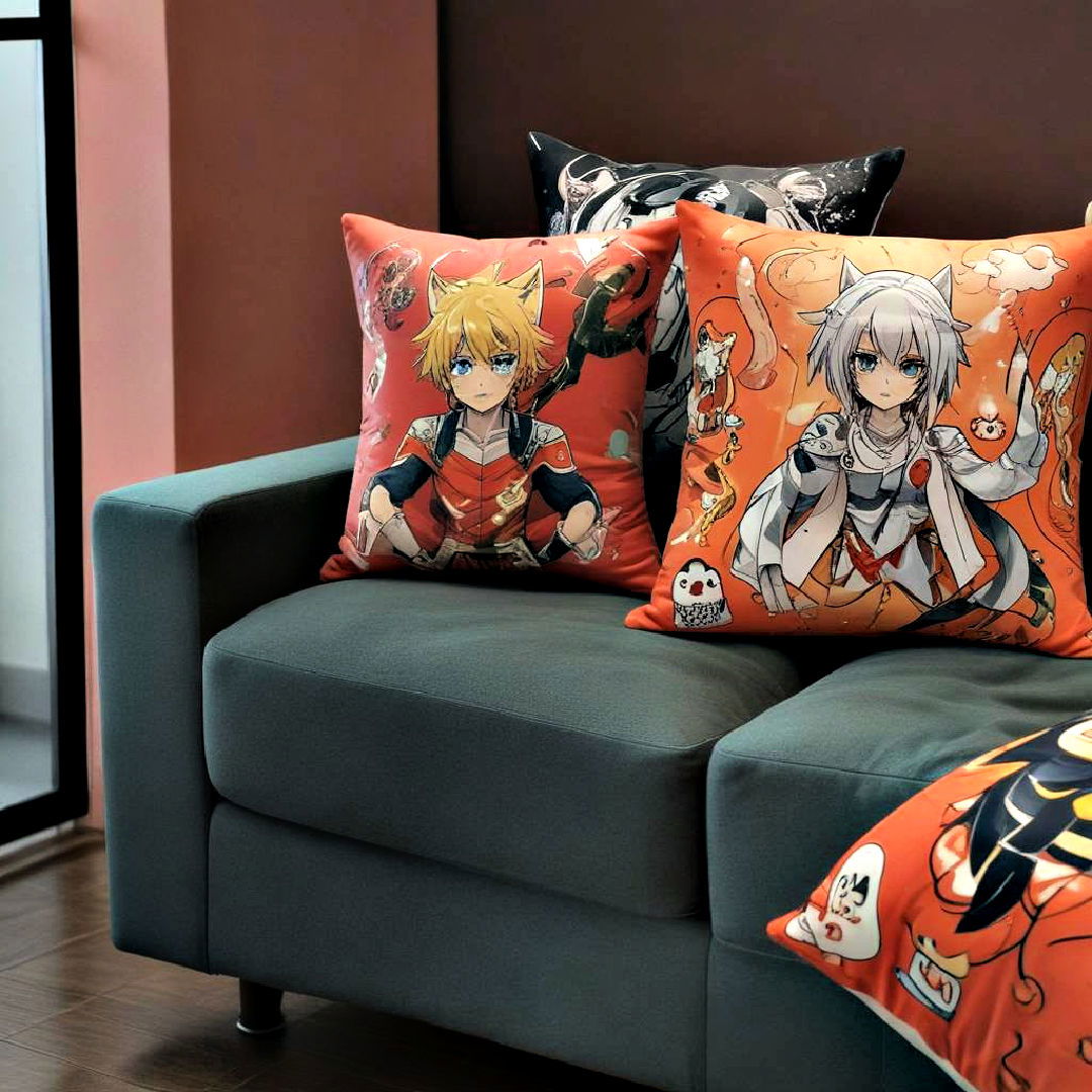 versatile animated throw pillow - 40 Anime Room Ideas