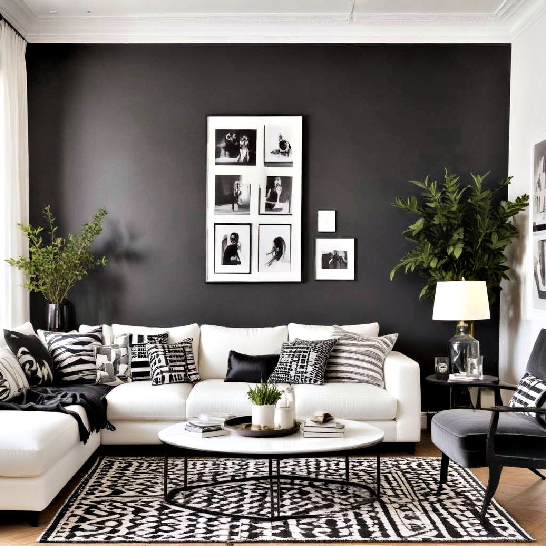 versatile black and white background - 30 Black and White Living Room Ideas