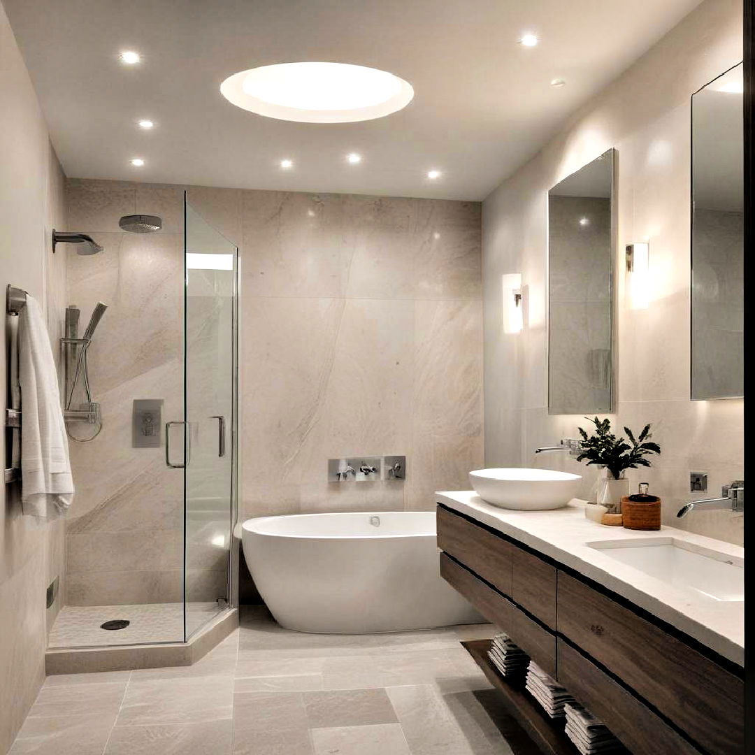 versatile can lights - 40 Modern Bathroom Ideas