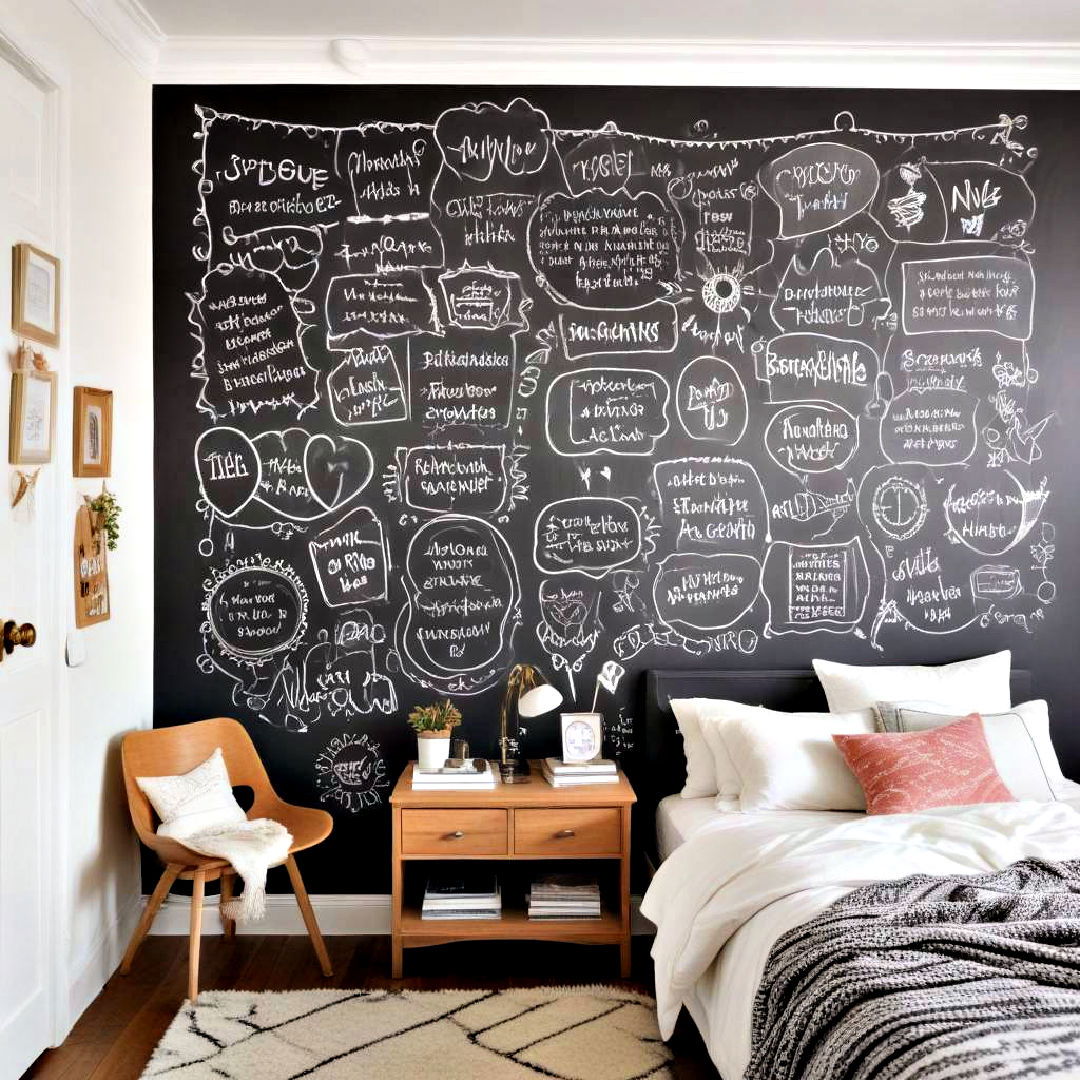 versatile chalkboard wall - 40 Teenage Girl Bedroom Ideas
