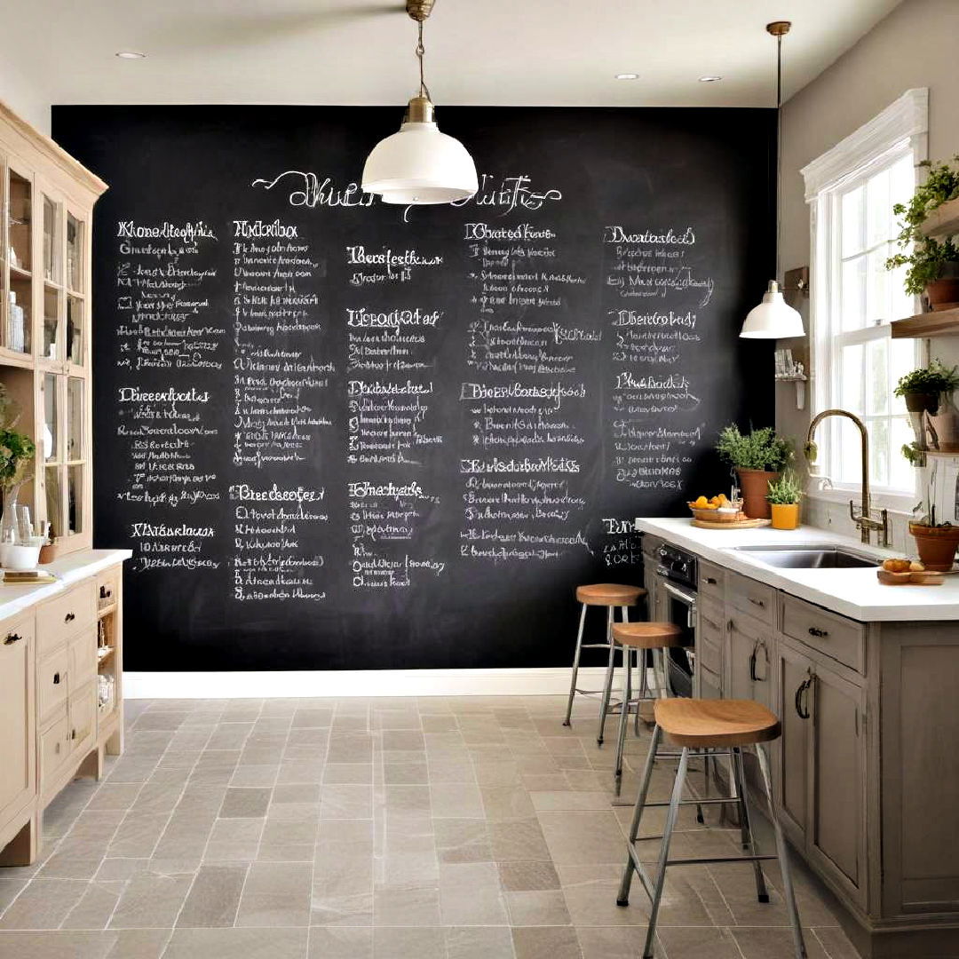 versatile chalkboard wall - 40 Kitchen Decor Ideas