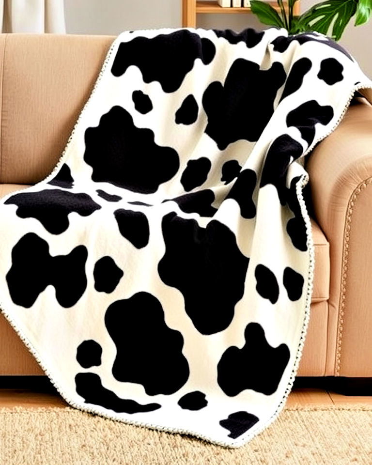versatile cow print throw blanket - 15 Cow Print Room Decor Ideas