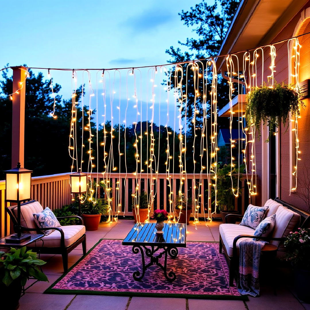 versatile curtain lights magic - 40 Patio String Light Ideas