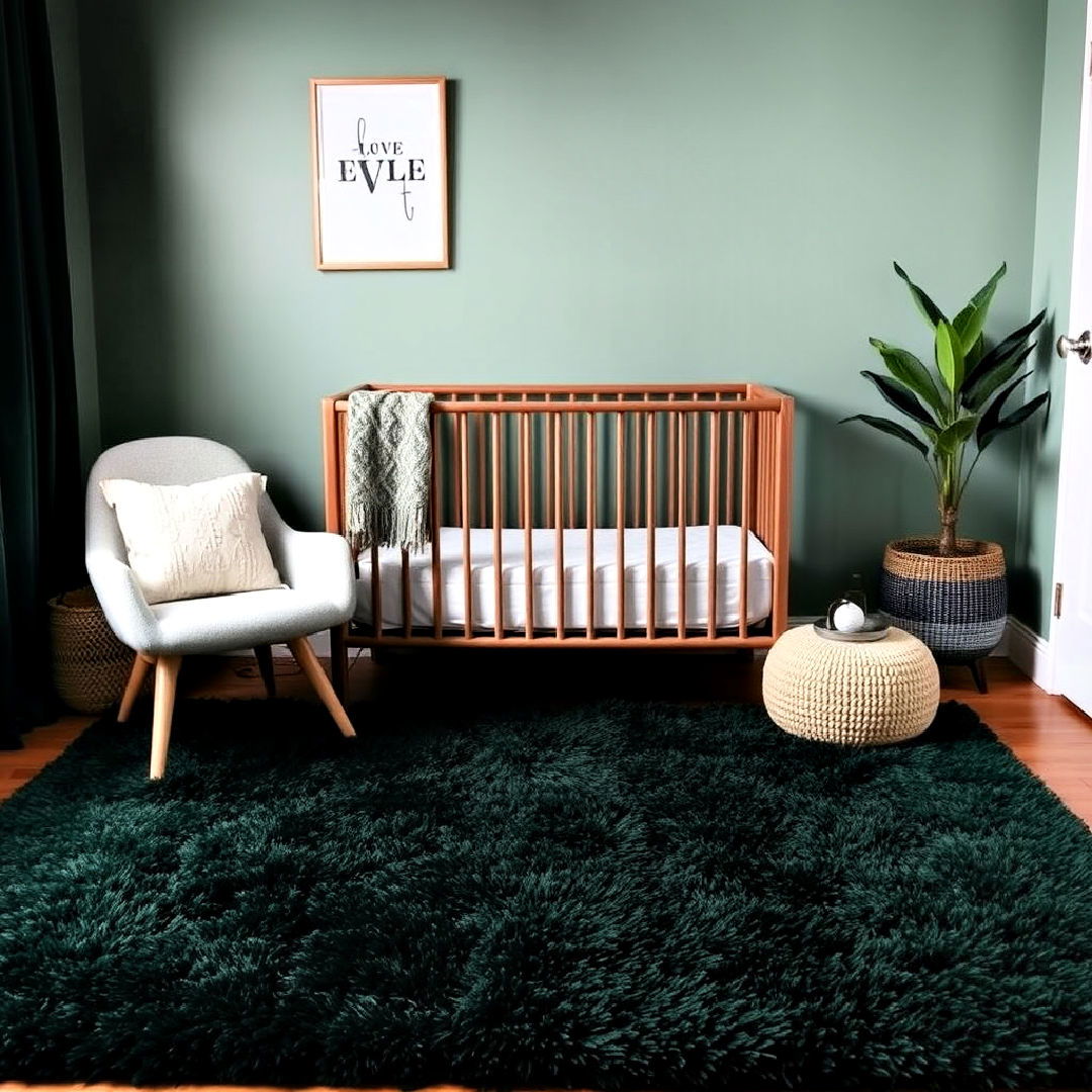 versatile dark green rug - 25 Dark Green Nursery Ideas