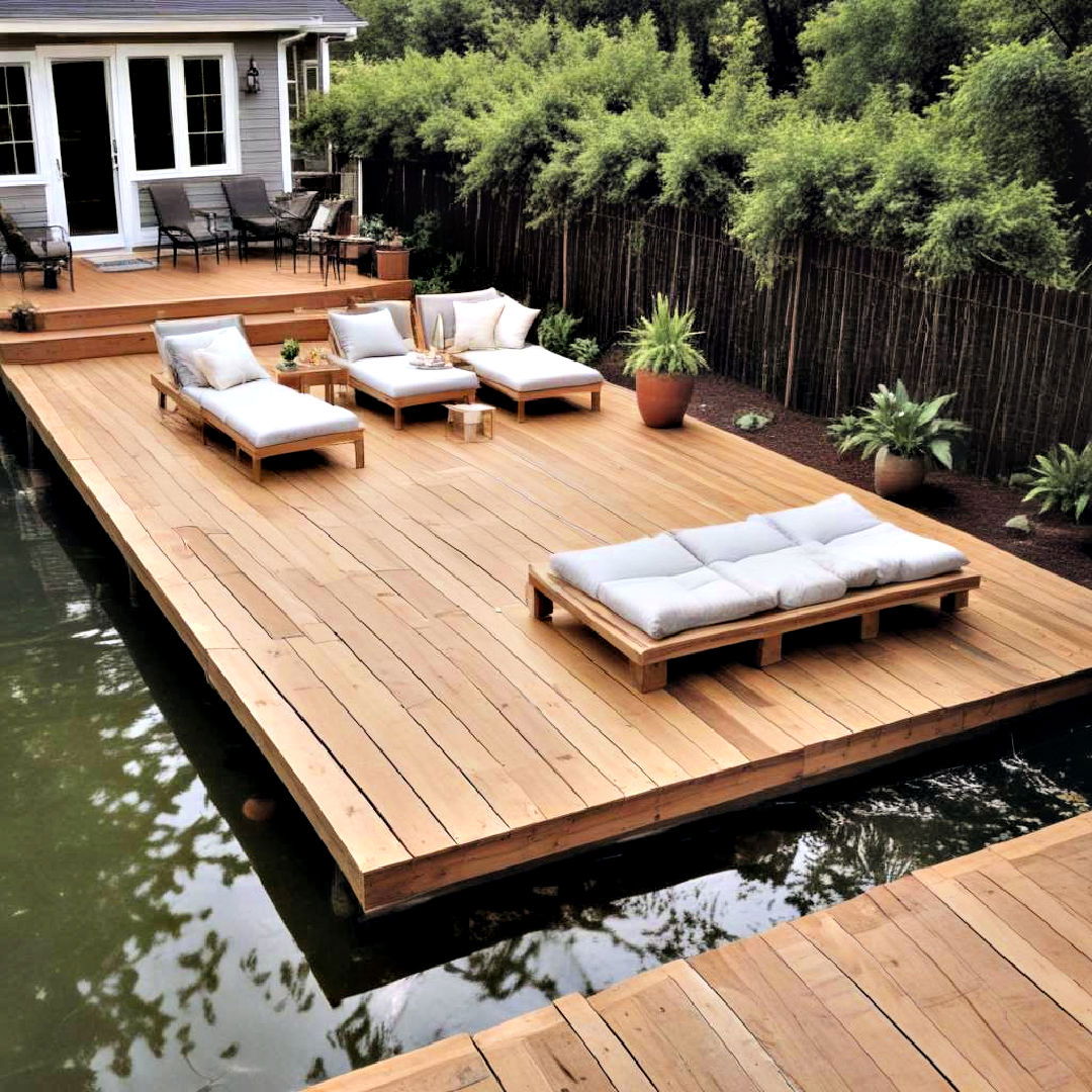 versatile floating deck in backyard - 40 Backyard Ideas