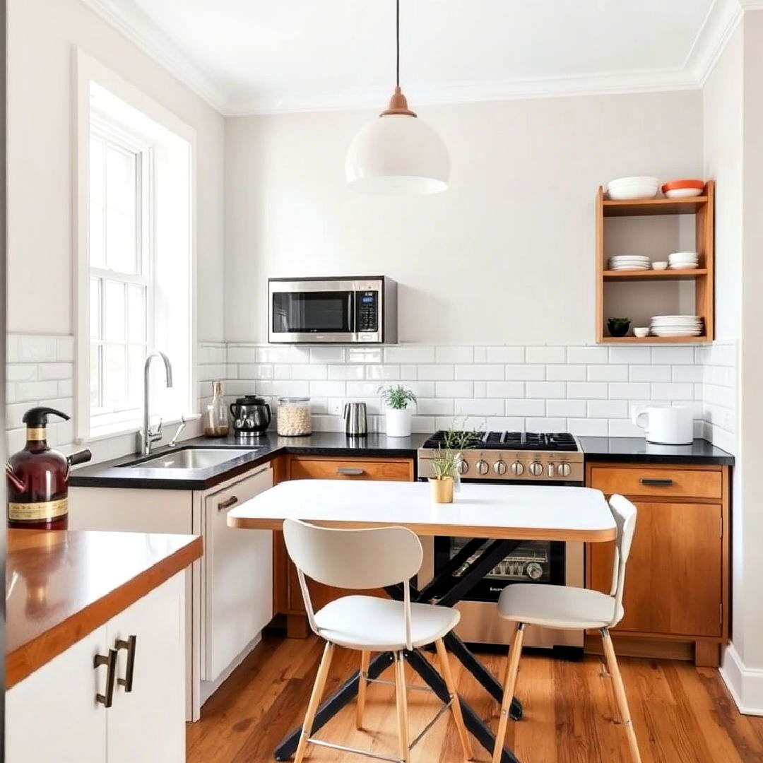 versatile fold down table - 15 Townhouse Kitchen Ideas