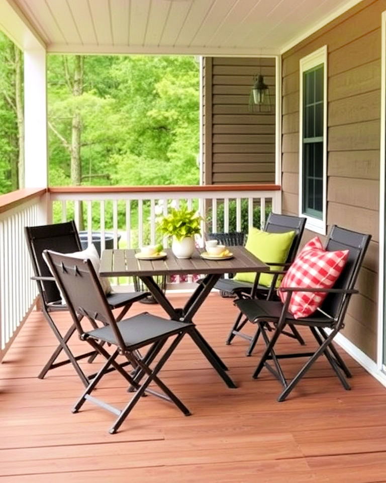 versatile foldable chairs and tables - 20 Deck Seating Ideas