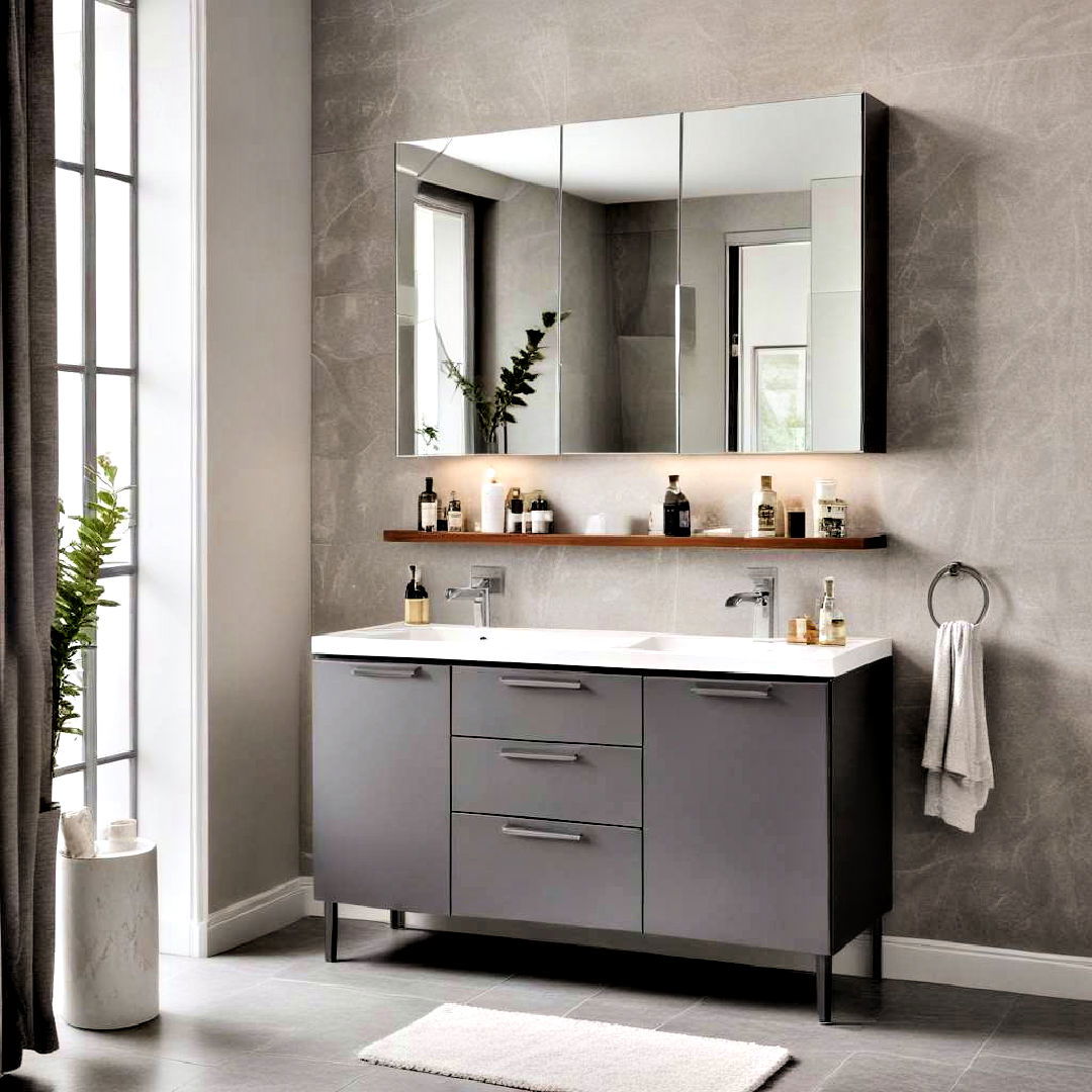 versatile mirror cabinets - 40 Modern Bathroom Ideas