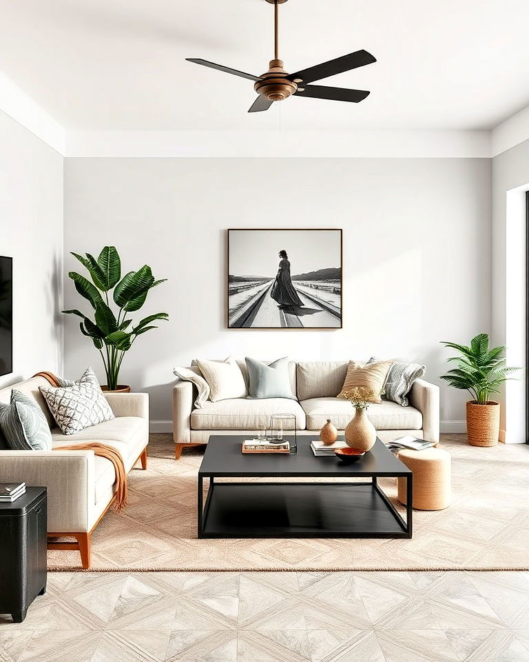 versatile patterned concrete tiles flooring - 20 Concrete Floor Living Room Ideas