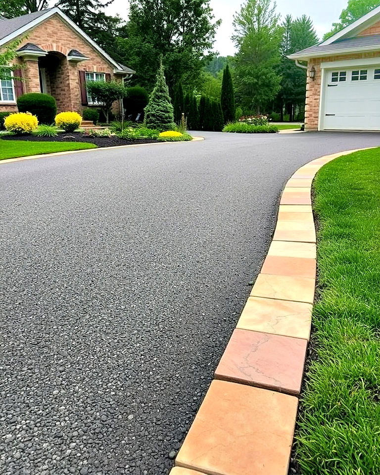 versatile sandstone slabs edging - 30 Driveway Edging Ideas