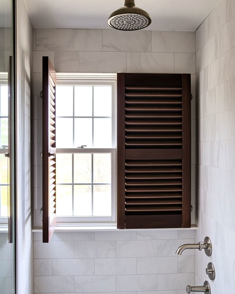 versatile shuttered shower window - 30 Shower Window Ideas