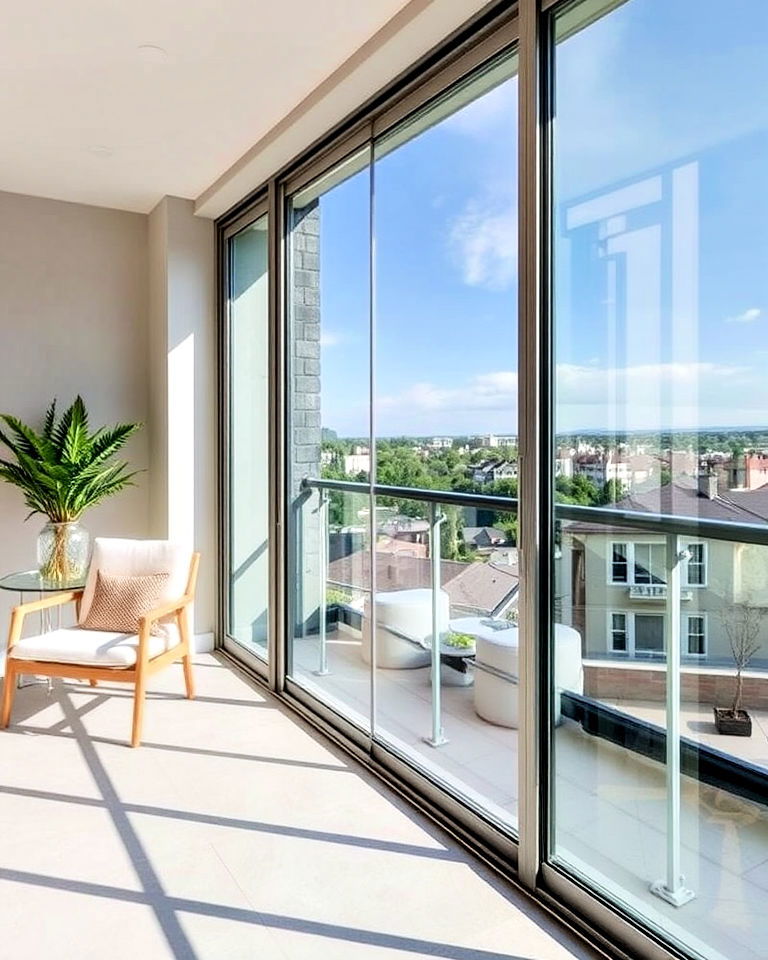versatile sliding glass panels - 25 Glass Balcony Design Ideas