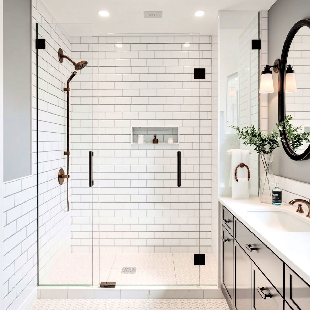 versatile subway tiles - 30 Walk-in Shower Tile Ideas