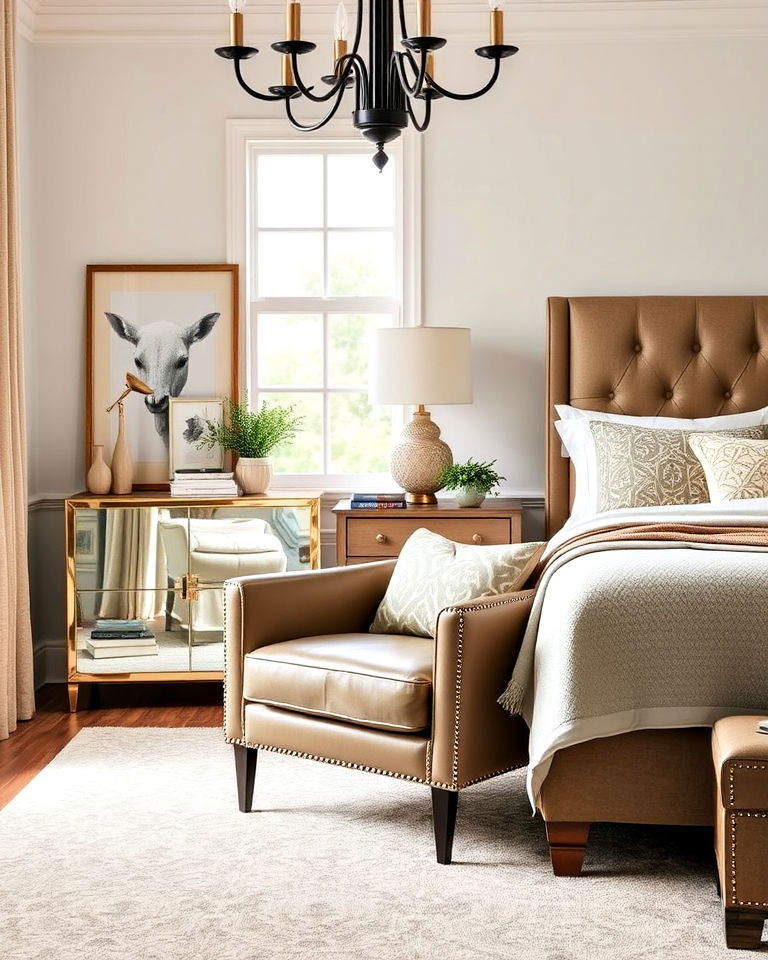 versatile taupe accent chair - 20 Taupe Bedroom Ideas